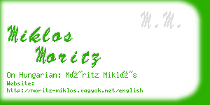 miklos moritz business card